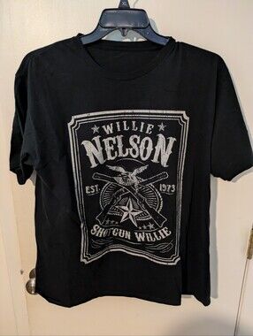 Willie Nelson Retro Shotgun Willie Tee T-Shirt — Black XL NWOT
